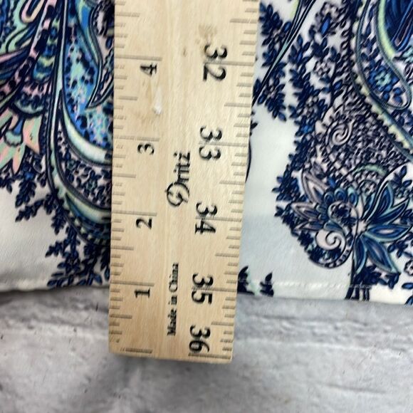 DR2 Shift Dress Paisley Print front tussles split sleeves size Medium - Picture 12 of 16